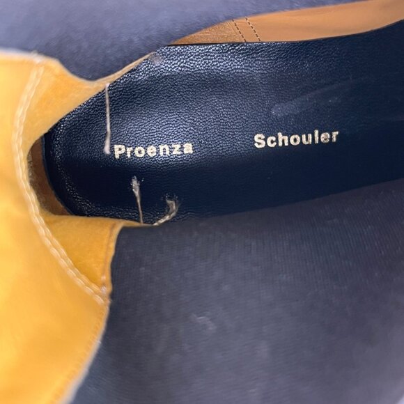 Proenza Schouler Brushed Calf Chelsea Boot Size 37.5 Black Lug Sole Ankle Boots - Picture 10 of 16